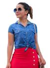 Camisa Feminina Estampa Folhagem Joyaly Camisa Feminina Estampa Folhagem Joyaly