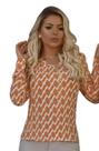 Camisa Feminina Estampada de Manga Longa Camisa Feminina Estampada de Manga Longa