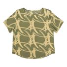 Camisa Feminina Estampada Manga Curta Tecido Duna Moda Elegante