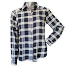 Camisa Feminina Estampada Xadrez Botões e Manga Longa