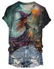 Camisa feminina Glorimex Halloween Witches Gather Party tamanho M