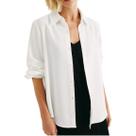 Camisa Feminina Hering ML Texturizada Branca Off- KHX8NMCSN