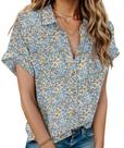 Camisa feminina HOTOUCH, havaiana, macia e fria, com estampa floral de verão