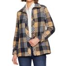 Camisa Feminina Infini ML Xadrez Bege Marinho - 53825