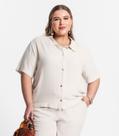 Camisa Feminina Linho Strong Secret Glam Bege Camisa Feminina Linho Strong Secret Glam Bege