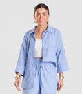 Camisa Feminina manga 7/8 Listrada Dianna Azul