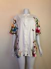 Camisa Feminina Manga Curta Com Botões Estampa Floral Borboleta Blusa Solta Estilo Chemise Casual Dia A Dia Leve