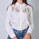 Camisa feminina manga longa Branco