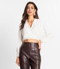 Camisa Feminina Manga Longa Com Strass Endless Bege