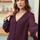 Camisa Feminina Manga Longa Solta Flor De Lis Camisa Feminina Manga Longa Solta Flor De Lis