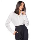 Camisa Feminina Milani Slim Raquel Manga Longa Off White