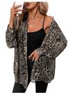 Camisa feminina Milumia Leopard Cheetah Sheer Mesh cinza claro