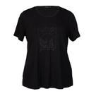 Camisa Feminina Olho Fatal Plus Size Estampa Floral Preta