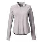 Camisa feminina Orvis, DriCast, com zíper, cinza claro, mesclado