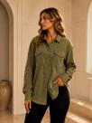 Camisa Feminina Ouversize Em Suede Cor:VerdeTamanho:G Camisa Feminina Ouversize Em Suede Cor:VerdeTamanho:G