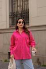 Camisa Feminina Over Casual Manga longa e Botões Forrado