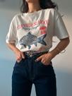 Camisa Feminina Oversized Ocean Side Sea Food Estampa Bianca