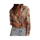 Camisa Feminina plus Size 1XL-5XL Elegante Com Lapela E Botões Estilo Oeste Asiático Manga Longa Camisa Feminina plus Size 1XL-5XL Elegante Com Lapela E Botões Estilo Oeste Asiático Manga Longa