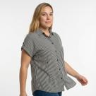 Camisa Feminina Plus Size Listrada Manga Curta COR:PretoTamanho:G2 Camisa Feminina Plus Size Listrada Manga Curta COR:PretoTamanho:G2