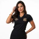 Camisa Feminina Polo Ouro Corinthians Oficial Cor:PretoTamanho:P