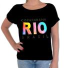 Camisa feminina preta - Rio Colorido