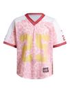 Camisa feminina RoseSeek com estampa numérica com decote em V rosa 12Y