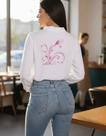 Camisa Feminina Social De Manga Longa Com Bolsos Elegante Delicada Personalizada Dia a Dia Macia Leve Não amarela