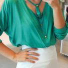 Camisa feminina verde tamanho P Camisa feminina verde tamanho P