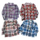 Camisa Festa Junina Xadrez Baby Manga Longa Popeline