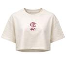 Camisa Flamengo Cropped Oversized Off White - Feminino Tamanho:PCor:Branco
