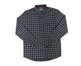 Camisa Flanela Manga Longa Masculina, Tecido RenaulxView Xadrez Azul/cinza e preto 2972