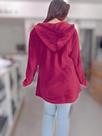Camisa Fleece vinho com capuz