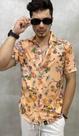 Camisa floral em linho masculina Camisa floral em linho masculina
