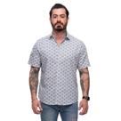 Camisa Flores Manga Curta Masculina Algodão Linho Leve