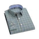 Camisa Formal Casual Masculina plus Size Oversized De Manga Longa Em Xadrez De Algodão Com Botões