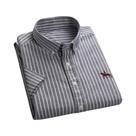 Camisa Formal Masculina De Manga Curta Em 100% Algodão Oxford, Ajuste Regular, Branca, Tamanhos 5XL