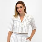 Camisa Formitz Cropped Listrada Manga Curta Feminina