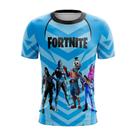 Camisa Fortnite Personalizada com nome Azul Tecido Dry Jogo Leve e Macio Camisa Fortnite Personalizada com nome Azul Tecido Dry Jogo Leve e Macio