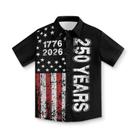 Camisa Frymappies 250th Anniversary USA para meninos, tamanho 12-13, manga curta