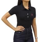 Camisa Gola Polo Feminina Preta Austin 38025