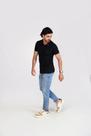 Camisa gola polo italiana em v malha piquet premium
