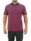 Camisa Gola Polo Masculina Slim Fit Malha 100% Algodão Penteado Premium - Tecido Listrado Encorpado