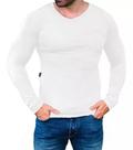 Camisa Gola V Rasa Blusa Slim Segunda Pele Manga Comprida