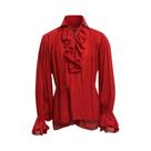 Camisa Gótica Branca Masculina De Pirata Para Halloween Com Cadarço, Estilo Medieval, Vampiro,
