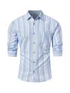Camisa Hardaddy Vestido masculino listrado vertical azul algodão M