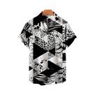 Camisa Havaiana 3D plus Size Masculina Com Estampa Geométrica De Flor De Caju, Moda Com Fechamento