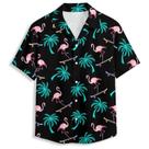 Camisa havaiana Amasnay Funny Flamingo Skate para homens