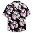 Camisa havaiana Amasnay Skeleton Flower de manga curta para homens
