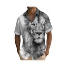 Camisa Havaiana Com Estampa De Leão Em 3D Para Homens E Mulheres, Verão, Respirável, Solta, Manga Camisa Havaiana Com Estampa De Leão Em 3D Para Homens E Mulheres, Verão, Respirável, Solta, Manga