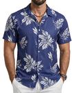 Camisa havaiana Cotrasen Tropical Floral para homens de verão